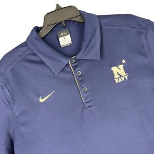 United States Naval Academy Navy Nike Polo Shirt Mens L NCAA Performance
